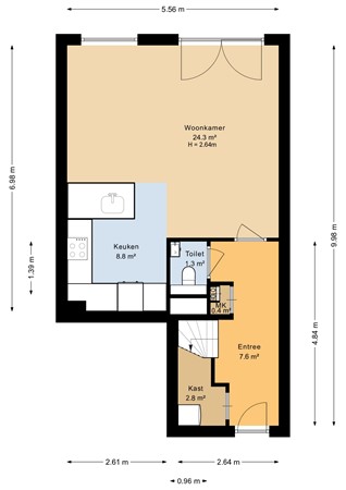 Floorplan - Prinses Beatrixlaan 437, 2273 XZ Voorburg